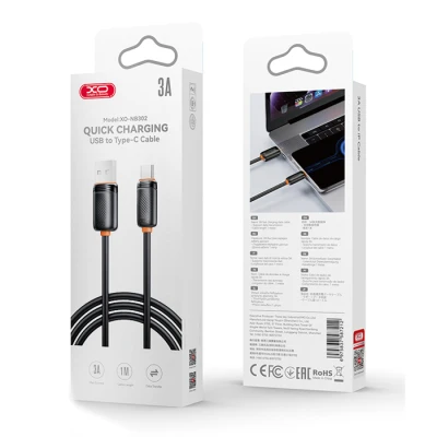 Καλώδιο USB-A αρσενικό - USB Type-C αρσενικό High-Speed 15W 1m μαύρο