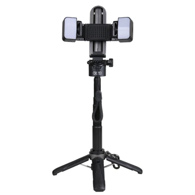 Πολυμορφικό Bluetooth selfie stick με τρίποδο, αποσπώμενο τηλεχειριστήριο και 2 επαναφορτιζόμενα φώτα, 41εκ, μαύρο Πολυμορφικό Bluetooth selfie stick με τρίποδο, αποσπώμενο τηλεχειριστήριο και 2 επαναφορτιζόμενα φώτα, 41εκ, μαύρο