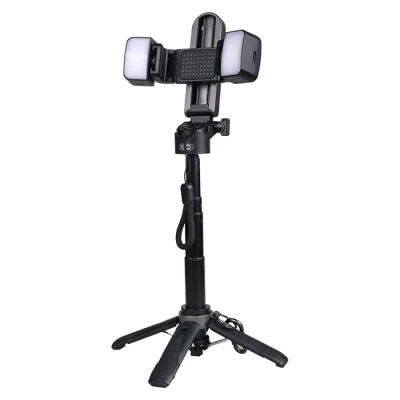 Πολυμορφικό Bluetooth selfie stick με τρίποδο, αποσπώμενο τηλεχειριστήριο και 2 επαναφορτιζόμενα φώτα, 41εκ, μαύρο Πολυμορφικό Bluetooth selfie stick με τρίποδο, αποσπώμενο τηλεχειριστήριο και 2 επαναφορτιζόμενα φώτα, 41εκ, μαύρο