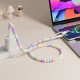 Καλώδιο USB High-Speed Type-C αρσ. - Type-C αρσ. και Lightning 1.00m με πολύχρωμες χάντρες
