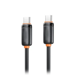 Καλώδιο USB-C αρσενικό σε USB-C αρσενικό USB High-Speed 60W 1m για φόρτιση και μεταφορά δεδομένων σε μαύρο χρώμα