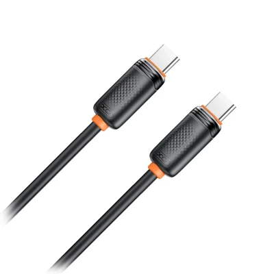 Καλώδιο USB-C αρσενικό σε USB-C αρσενικό USB High-Speed 60W 1m για φόρτιση και μεταφορά δεδομένων σε μαύρο χρώμα