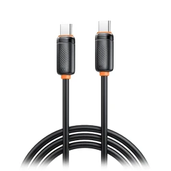 Καλώδιο USB-C αρσενικό σε USB-C αρσενικό USB High-Speed 60W 1m για φόρτιση και μεταφορά δεδομένων σε μαύρο χρώμα