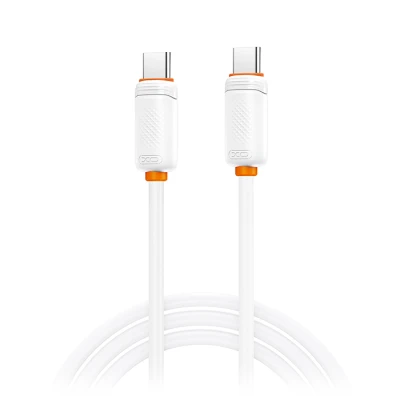 Καλώδιο USB-C αρσενικό - USB-C αρσενικό High-Speed 60W 1m σε λευκό χρώμα