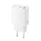 Universal φορτιστής 2 εξόδων USB-A και USB-C PD20W/QC18W σε λευκό χρώμα