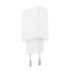 Universal φορτιστής 2 εξόδων USB-A και USB-C PD20W/QC18W σε λευκό χρώμα