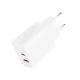 Universal φορτιστής 2 εξόδων USB-A και USB-C PD20W/QC18W σε λευκό χρώμα