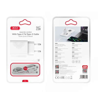 Universal φορτιστής 2 θυρών USB-A & USB-C PD20W/QC18W με αποσπώμενο καλώδιο USB type-C σε λευκό χρώμα Universal φορτιστής 2 θυρών USB-A & USB-C PD20W/QC18W με αποσπώμενο καλώδιο USB type-C σε λευκό χρώμα