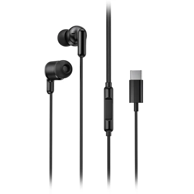 Ενσύρματα ακουστικά In-Ear με μικρόφωνο USB-C 10mm με χειριστήριο έντασης και απάντησης κλήσεων μαύρα Ενσύρματα ακουστικά In-Ear με μικρόφωνο USB-C 10mm με χειριστήριο έντασης και απάντησης κλήσεων μαύρα