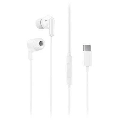 Ενσύρματα In-Ear ακουστικά με μικρόφωνο και βύσμα USB-C λευκά