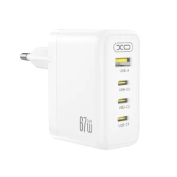 Φορτιστής GaN 4 εξόδων 3x USB-C & 1x USB-A 67W λευκός 249-0332