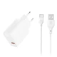 Φορτιστής USB-A 18W με αποσπώμενο καλώδιο USB-C σε λευκό χρώμα Φορτιστής USB-A 18W με αποσπώμενο καλώδιο USB-C σε λευκό χρώμα