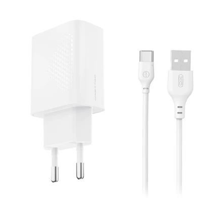 Φορτιστής USB-A 18W με αποσπώμενο καλώδιο USB-C σε λευκό χρώμα Φορτιστής USB-A 18W με αποσπώμενο καλώδιο USB-C σε λευκό χρώμα