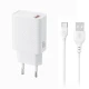 Φορτιστής USB-A 18W με αποσπώμενο καλώδιο USB-C σε λευκό χρώμα Φορτιστής USB-A 18W με αποσπώμενο καλώδιο USB-C σε λευκό χρώμα