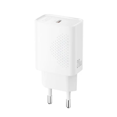 Φορτιστής USB-C 20W με γρήγορη φόρτιση PD3.0, προστασία υπερέντασης και λευκό χρώμα