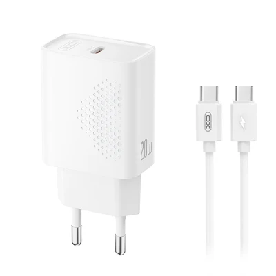 Φορτιστής USB-C 20W με αποσπώμενο καλώδιο USB-C σε λευκό χρώμα Φορτιστής USB-C 20W με αποσπώμενο καλώδιο USB-C σε λευκό χρώμα