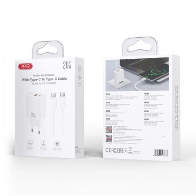 Φορτιστής GaN 20W με 1x USB-C και 1x USB-A, αποσπώμενο καλώδιο USB Type-C, λευκός 249-0338