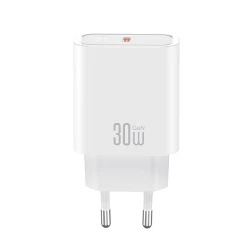 Φορτιστής USB-C GaN PD30W σε λευκό χρώμα