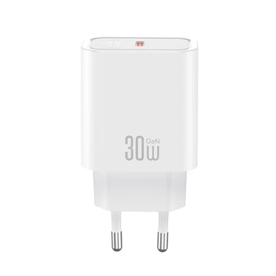 Φορτιστής USB-C GaN PD30W σε λευκό χρώμα Φορτιστής USB-C GaN PD30W σε λευκό χρώμα