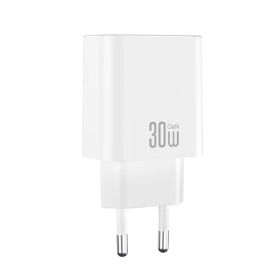 Φορτιστής USB-C GaN PD30W σε λευκό χρώμα Φορτιστής USB-C GaN PD30W σε λευκό χρώμα
