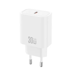 Φορτιστής USB-C GaN PD30W σε λευκό χρώμα