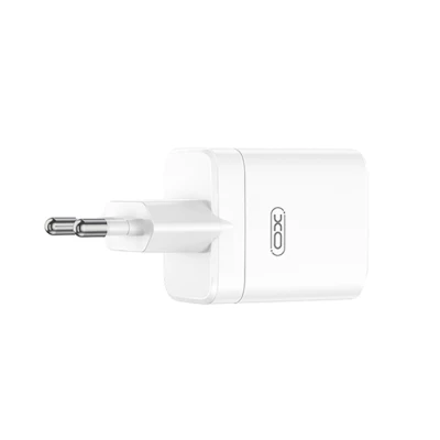 Universal φορτιστής GaN 2 εξόδων USB-A και USB-C PD45W σε λευκό χρώμα