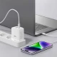 Φορτιστής GaN 45W με 1xUSB-A και 1xUSB-C, αποσπώμενο καλώδιο USB Type-C, λευκός