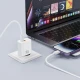 Φορτιστής GaN universal με 2 εξόδους 1xUSB-A & 1xUSB-C, PD30W, αποσπώμενο καλώδιο USB Type-C και λευκό χρώμα