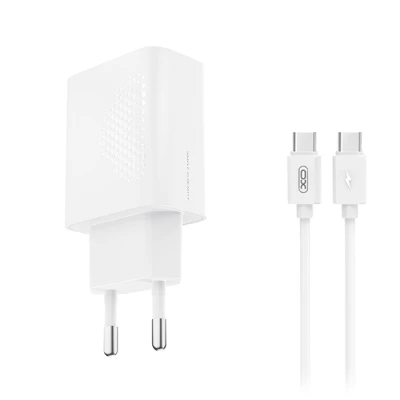 Φορτιστής USB-C 30W με αποσπώμενο καλώδιο USB type-C σε λευκό χρώμα