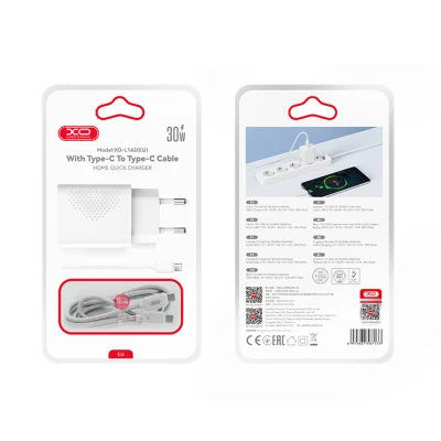 Φορτιστής USB-C 30W με αποσπώμενο καλώδιο USB type-C σε λευκό χρώμα