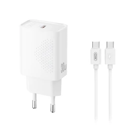 Φορτιστής USB-C 30W με αποσπώμενο καλώδιο USB type-C σε λευκό χρώμα
