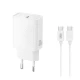 Φορτιστής USB-C 30W με αποσπώμενο καλώδιο USB type-C σε λευκό χρώμα
