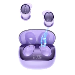 Bluetooth εργονομικά ακουστικά True Wireless Stereo με ANC, λειτουργία ύπνου και θήκη φόρτισης, μωβ