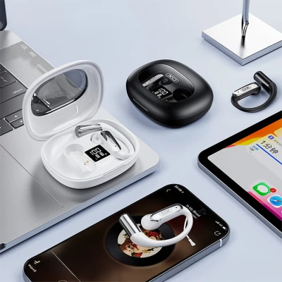 Bluetooth ασύρματα ακουστικά handsfree με θήκη φόρτισης, LED οθόνη, Bluetooth 6.0 και IPX4 σε λευκό χρώμα Bluetooth ασύρματα ακουστικά handsfree με θήκη φόρτισης, LED οθόνη, Bluetooth 6.0 και IPX4 σε λευκό χρώμα