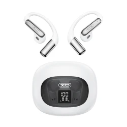Bluetooth ασύρματα ακουστικά handsfree με θήκη φόρτισης, LED οθόνη, Bluetooth 6.0 και IPX4 σε λευκό χρώμα
