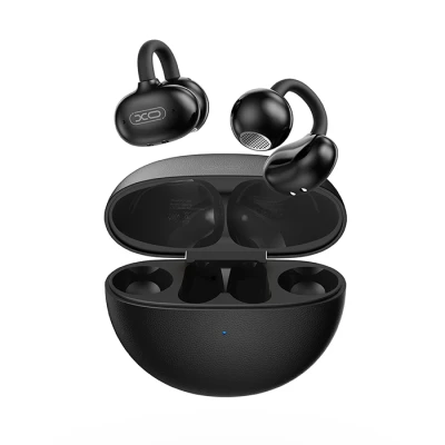 Ασύρματα open-ear Bluetooth ακουστικά handsfree με θήκη φόρτισης, Bluetooth 6.0, IPX4, μαύρα