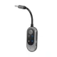 Bluetooth πομπός και αναμεταδότης ήχου 2-σε-1 με λειτουργία TX/RX, θύρα 3.5mm AUX, Bluetooth 6.0 και φόρτιση USB-C, μαύρο/σκούρο γκρι