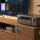 Bluetooth πομπός και αναμεταδότης ήχου 2-σε-1 με λειτουργία TX/RX, θύρα 3.5mm AUX, Bluetooth 6.0 και φόρτιση USB-C, μαύρο/σκούρο γκρι