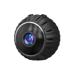 Mini Wi-Fi επαναφορτιζόμενη εσωτερική κάμερα 480p με ανίχνευση κίνησης, νυχτερινή όραση, μαγνητική βάση και μαύρο χρώμα
