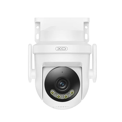 Wi-Fi κάμερα ασφαλείας εξωτερικού χώρου 3MP με pan/tilt, νυχτερινή όραση, ανίχνευση κίνησης και ήχου, λευκή