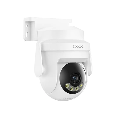 Wi-Fi κάμερα ασφαλείας εξωτερικού χώρου 3MP με pan/tilt, νυχτερινή όραση, ανίχνευση κίνησης και ήχου, λευκή