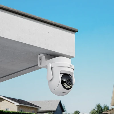 Wi-Fi κάμερα ασφαλείας εξωτερικού χώρου 3MP με pan/tilt, νυχτερινή όραση, ανίχνευση κίνησης και ήχου, λευκή