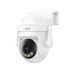Wi-Fi κάμερα ασφαλείας εξωτερικού χώρου 3MP με pan/tilt, νυχτερινή όραση, ανίχνευση κίνησης και ήχου, λευκή