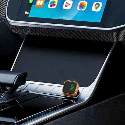 Αντάπτορας αυτοκινήτου 249-0362 για ασύρματο Android Auto / Apple CarPlay με Bluetooth 5.4, Wi-Fi και σύνδεση USB-A, πορτοκαλί