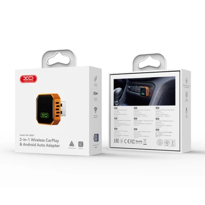 Αντάπτορας αυτοκινήτου 249-0362 για ασύρματο Android Auto / Apple CarPlay με Bluetooth 5.4, Wi-Fi και σύνδεση USB-A, πορτοκαλί