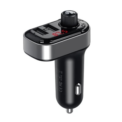 Αναμεταδότης FM αυτοκινήτου Bluetooth MP3 5.0 με 2 θύρες USB-A 15.5W σε μαύρο χρώμα