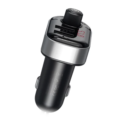 Αναμεταδότης FM αυτοκινήτου Bluetooth MP3 5.0 με 2 θύρες USB-A 15.5W σε μαύρο χρώμα