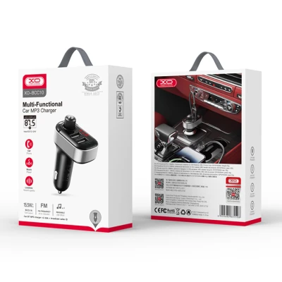 Αναμεταδότης FM αυτοκινήτου Bluetooth MP3 5.0 με 2 θύρες USB-A 15.5W σε μαύρο χρώμα