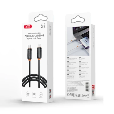 Καλώδιο USB-C αρσ. - Lightning αρσ. USB High-Speed 27W 1m μαύρο