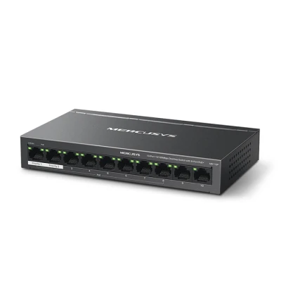 Switch Mercusys MS110P 10 θυρών 10/100Mbps desktop με 8 θύρες PoE+ και συνολική ισχύ 65W